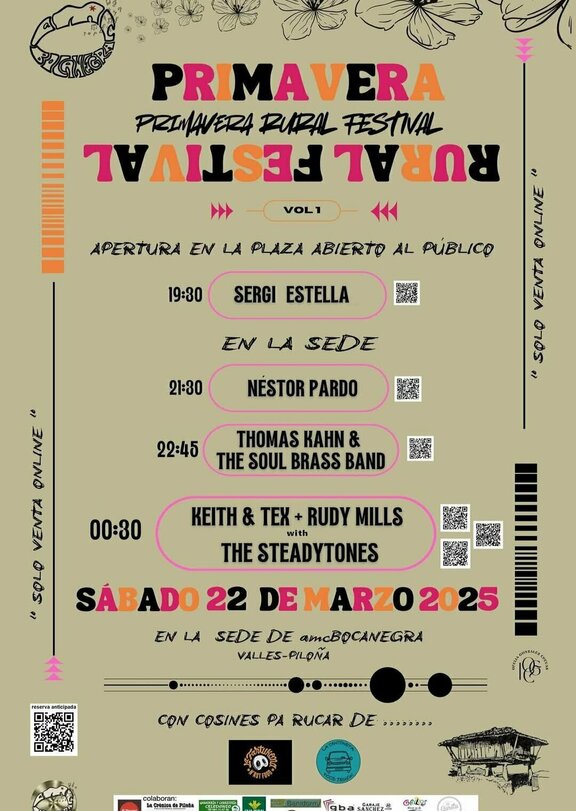  SERGI STELLA - NÉSTOR PARDO - THOMAS KAHN & THE SOUL BRASS BAND - KEITH & TEX + RUDY MILLS with THE STEADYTONES, en VALLES - PILOÑA | entradium, por amcBOCANEGRA